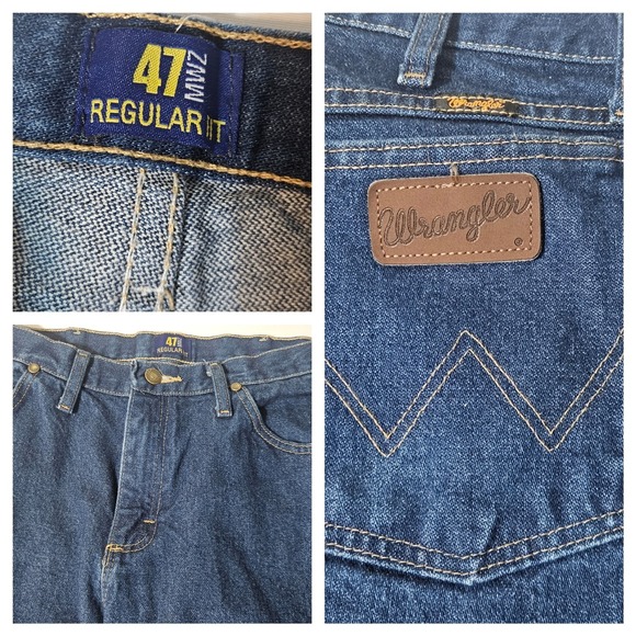 47MWZ Wrangler Jeans 34x30 Cowboy Cut Bootcut Regular Fit Western Blue Denim MEN - Picture 1 of 10
